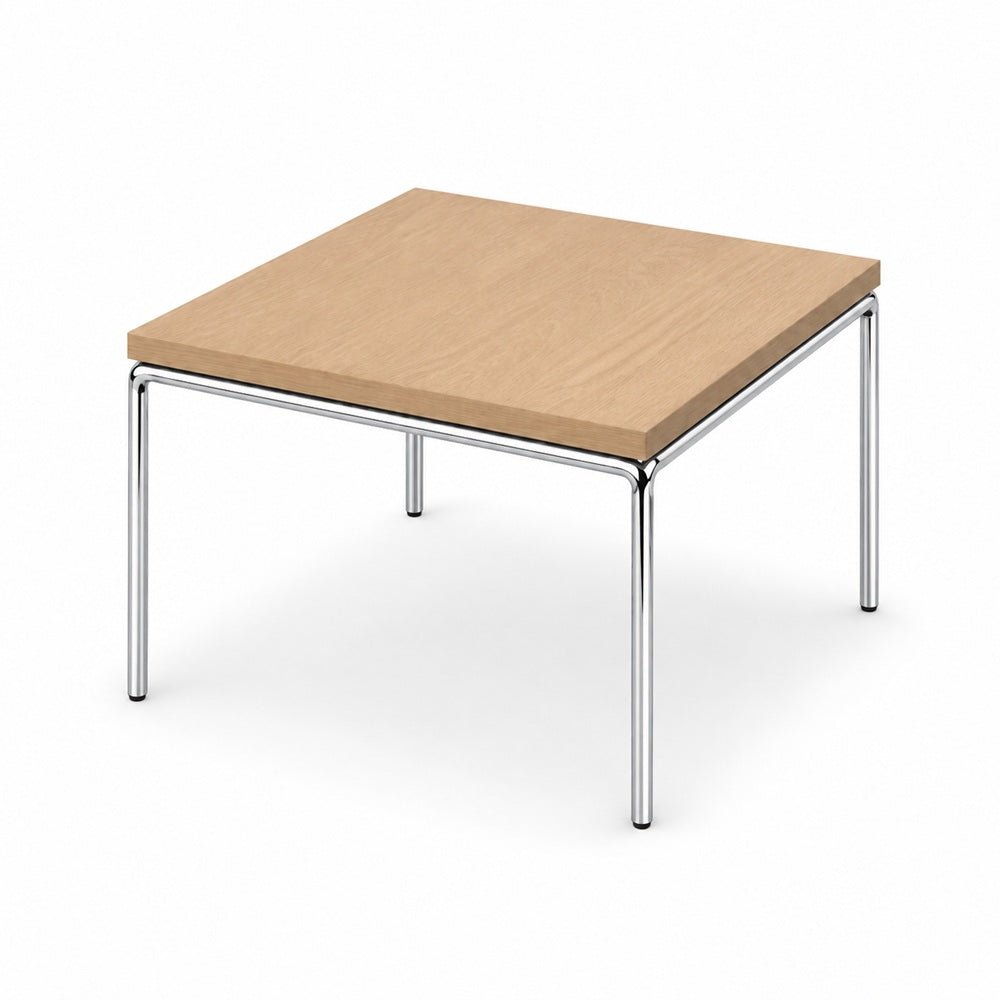 Mesa de Centro para Oficina Mossa - VERSA OFFSET - Cubo Superior de Aglomerado Melamínico 19mm con Estructura - VO-660 - VERSA - NOGAL BEAT - Mesa Comercial Interior