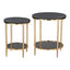 Mesa de Centro para Recepción - ZUO KOPER - Negro - Cubierta de Mármol Natural y Estructura de Hierro Electrochapado - 109775 - Zuo - NOGAL BEAT - Mesa Comercial Interior