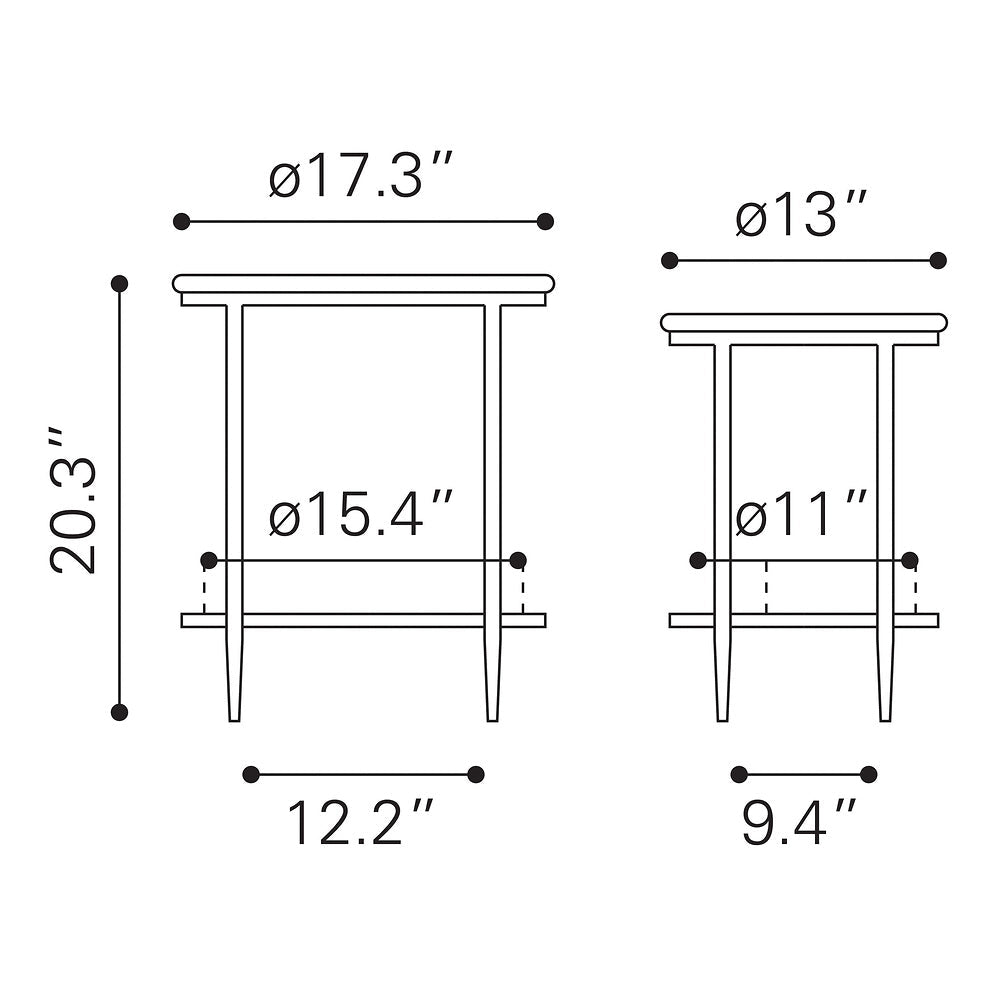 Mesa de Centro para Recepción - ZUO KOPER - Negro - Cubierta de Mármol Natural y Estructura de Hierro Electrochapado - 109775 - Zuo - NOGAL BEAT - Mesa Comercial Interior