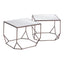 Mesa de Centro para Sala de Espera - ZUO ARZON - Bronce - Cubierta de MDF y Estructura de Acero Pintado - 109835 - Zuo - NOGAL BEAT - Mesa Comercial Interior