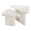 Mesa de Centro para Sala de Espera - ZUO NAVIDIC - Blanco Decapado - Cubierta de Madera de Acacia Blanqueada y Estructura de Madera de Acacia - 109872 - Zuo - NOGAL BEAT - Mesa Comercial Interior