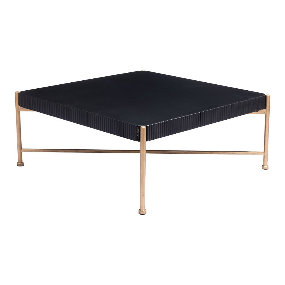 Mesa de Centro para Sala de Espera - ZUO NAZAIRE - Negro - Cubierta de Madera de Abeto Pintada y Estructura de Acero Pintado - 109838 - Zuo - NOGAL BEAT - Mesa Comercial Interior