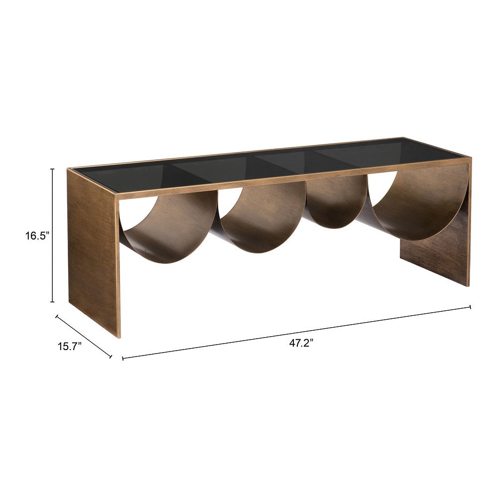 Mesa de Centro para Sala de Espera - ZUO REED - Varios Colores - Cubierta de Vidrio Templado Entintado y Estructura de Acero con Recubrimiento en Polvo - 109842 - Zuo - NOGAL BEAT - Mesa Comercial Interior