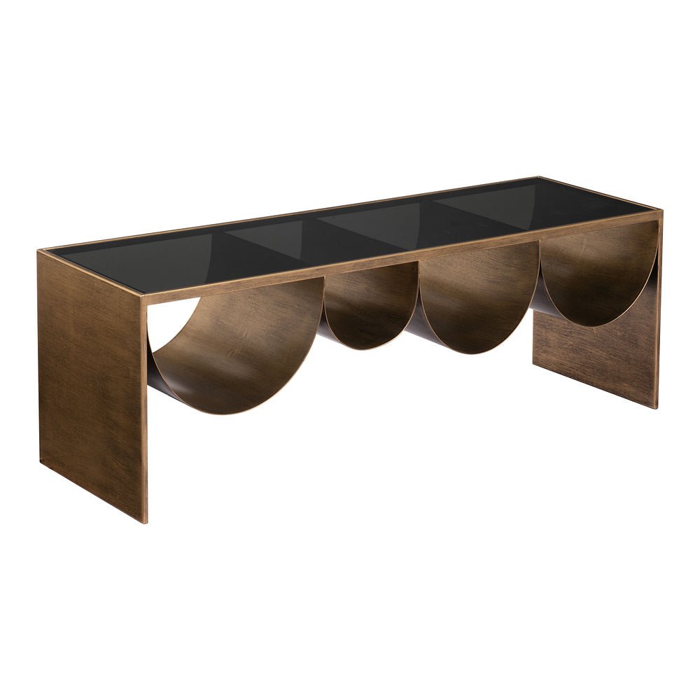 Mesa de Centro para Sala de Espera - ZUO REED - Varios Colores - Cubierta de Vidrio Templado Entintado y Estructura de Acero con Recubrimiento en Polvo - 109842 - Zuo - NOGAL BEAT - Mesa Comercial Interior