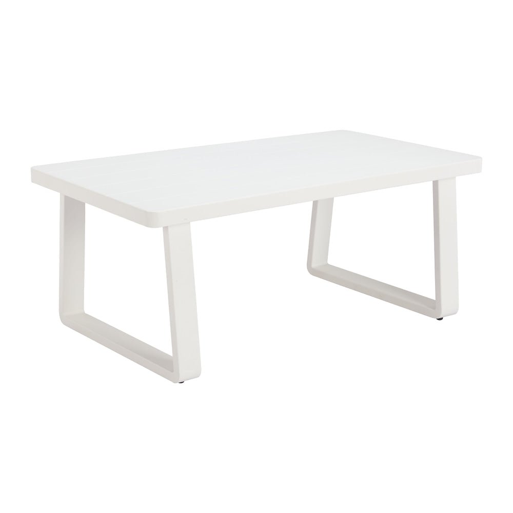 Mesa de Centro para Terraza y Áreas de Estar - ZUO WELT - Blanco - Estructura y Cubierta en Aluminio con Recubrimiento en Polvo - 704113 - Zuo - NOGAL BEAT - Mesa de Terraza