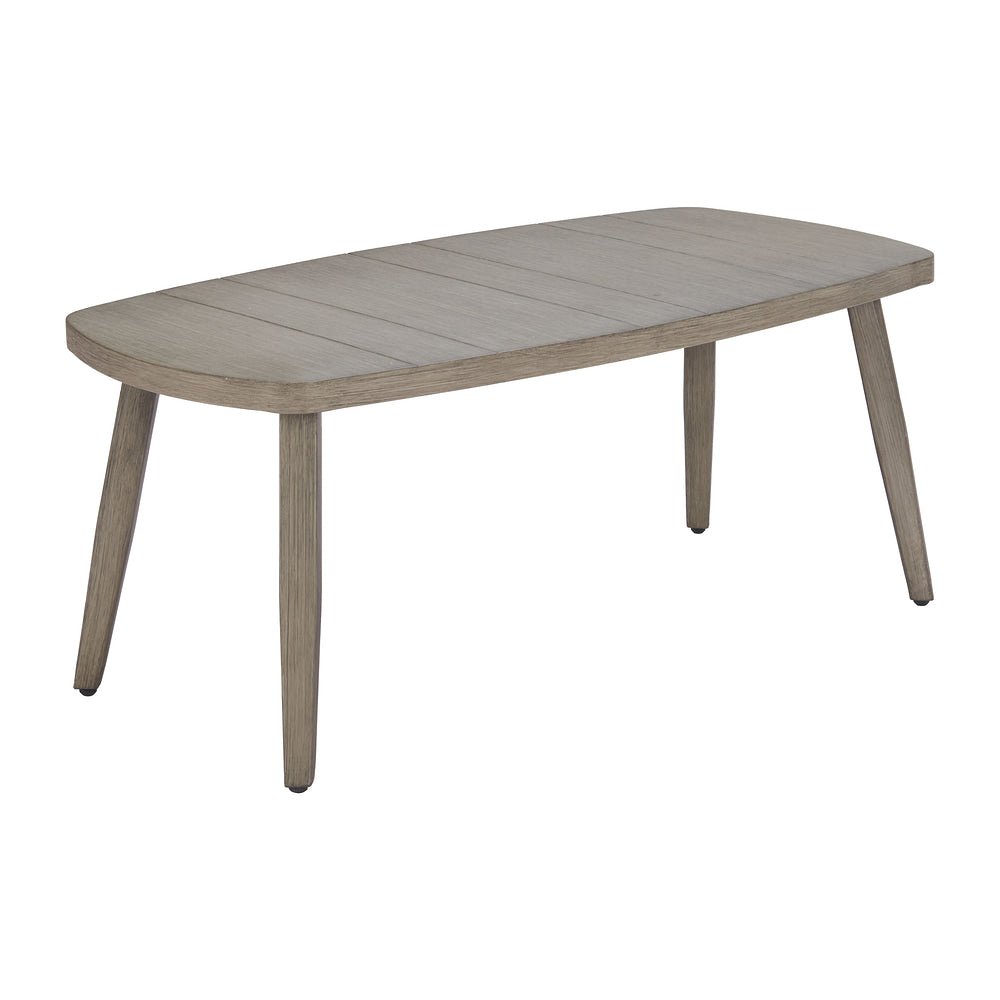 Mesa de Centro para Terraza y Cafetería - ZUO FORET - Café - Cubierta de Aluminio Símil Madera y Estructura de Aluminio - 704110 - Zuo - NOGAL BEAT - Mesa de Terraza