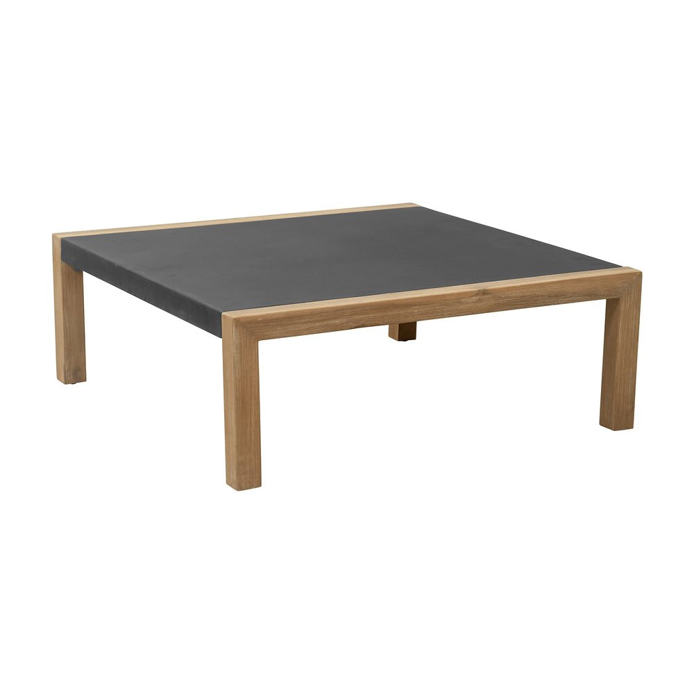 Mesa de Centro para Terraza y Spa - ZUO TERAS - Gris - Cubierta de Duralcrete Símil Concreto y Estructura de Madera de Acacia - 704098 - Zuo - NOGAL BEAT - Mesa de Terraza