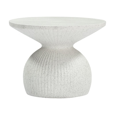 Mesa de Centro para Terraza y Zona de Alberca - ZUO CORZA - Blanco - Cubierta de Poli Cemento Símil Terrazo y Estructura de Poli Cemento - 704211 - Zuo - NOGAL BEAT - Mesa de Terraza