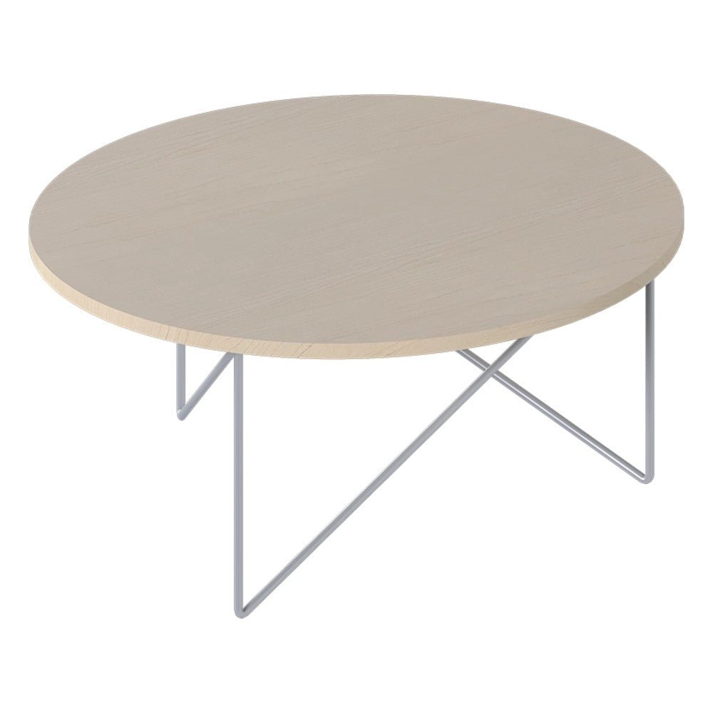 Mesa de Centro Redonda para Área Lounge - GEBESA KALIA - Varios Acabados - Ø 120 cm - Cubierta de Aglomerado y Base de Acero - GDD505120CN - GEBESA - NOGAL BEAT - Mesa Comercial Interior