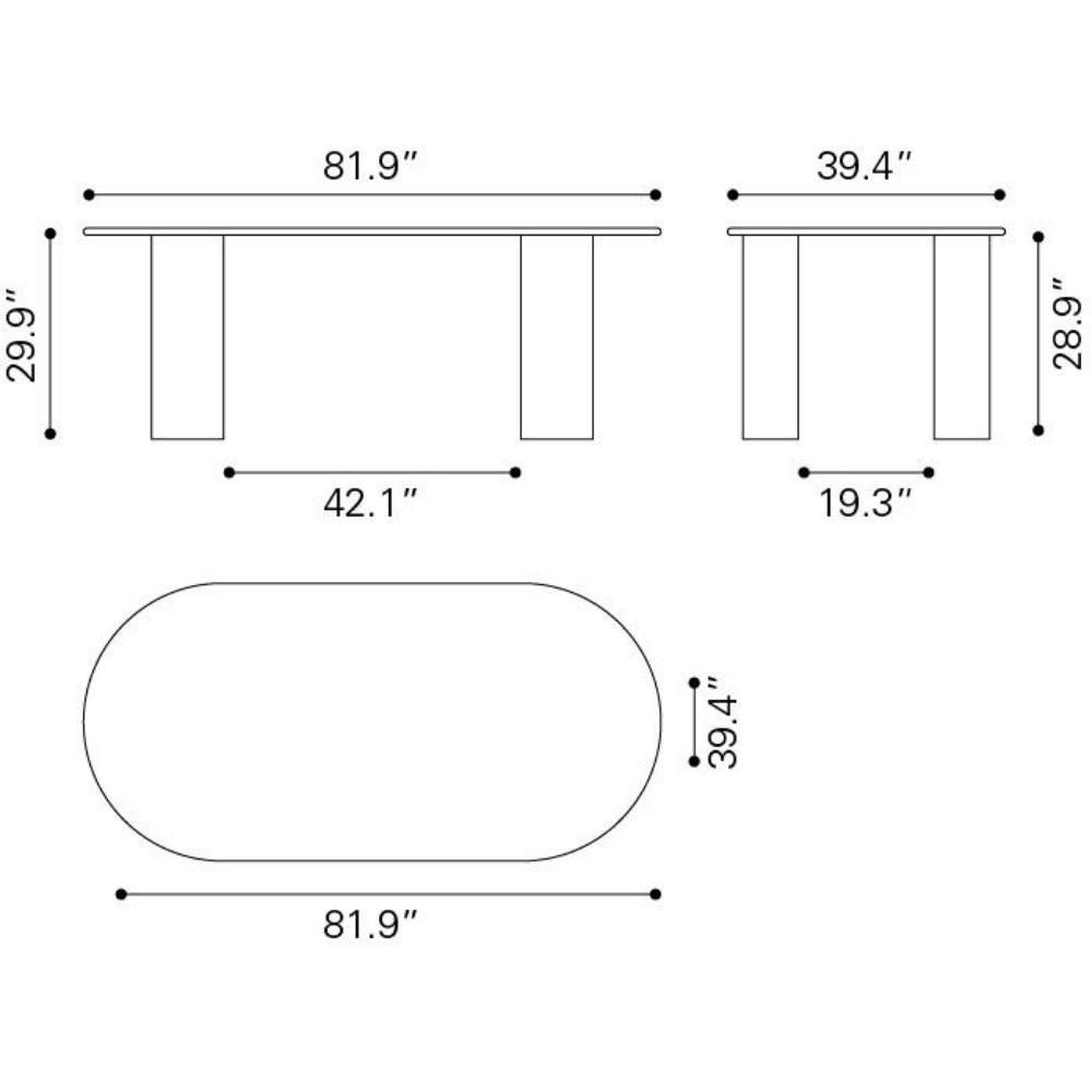 MESA DE COMEDOR NOGAL BEAT 109857 RISAN | Mesa de Comedor | 76 cm | Beige | Natural | Madera Mango Blanqueada | Interior - 109857 - Zuo - NOGAL BEAT - Mesas