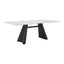 Mesa de Comedor para Bistró - ZUO INKY - Blanco - Cubierta de Piedra Sinterizada Símil Mármol y Estructura de Acero con Recubrimiento en Polvo - 110355 - Zuo - NOGAL BEAT - Mesa Comercial Interior