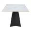 Mesa de Comedor para Bistró - ZUO INKY - Blanco - Cubierta de Piedra Sinterizada Símil Mármol y Estructura de Acero con Recubrimiento en Polvo - 110355 - Zuo - NOGAL BEAT - Mesa Comercial Interior