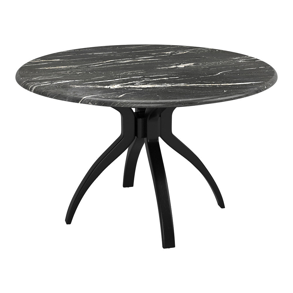 Mesa de Comedor para Bistró - ZUO SUMAY - Negro - Cubierta de Piedra HPL Símil Mármol y Estructura de Acero - 110086 - Zuo - NOGAL BEAT - Mesa Comercial Interior