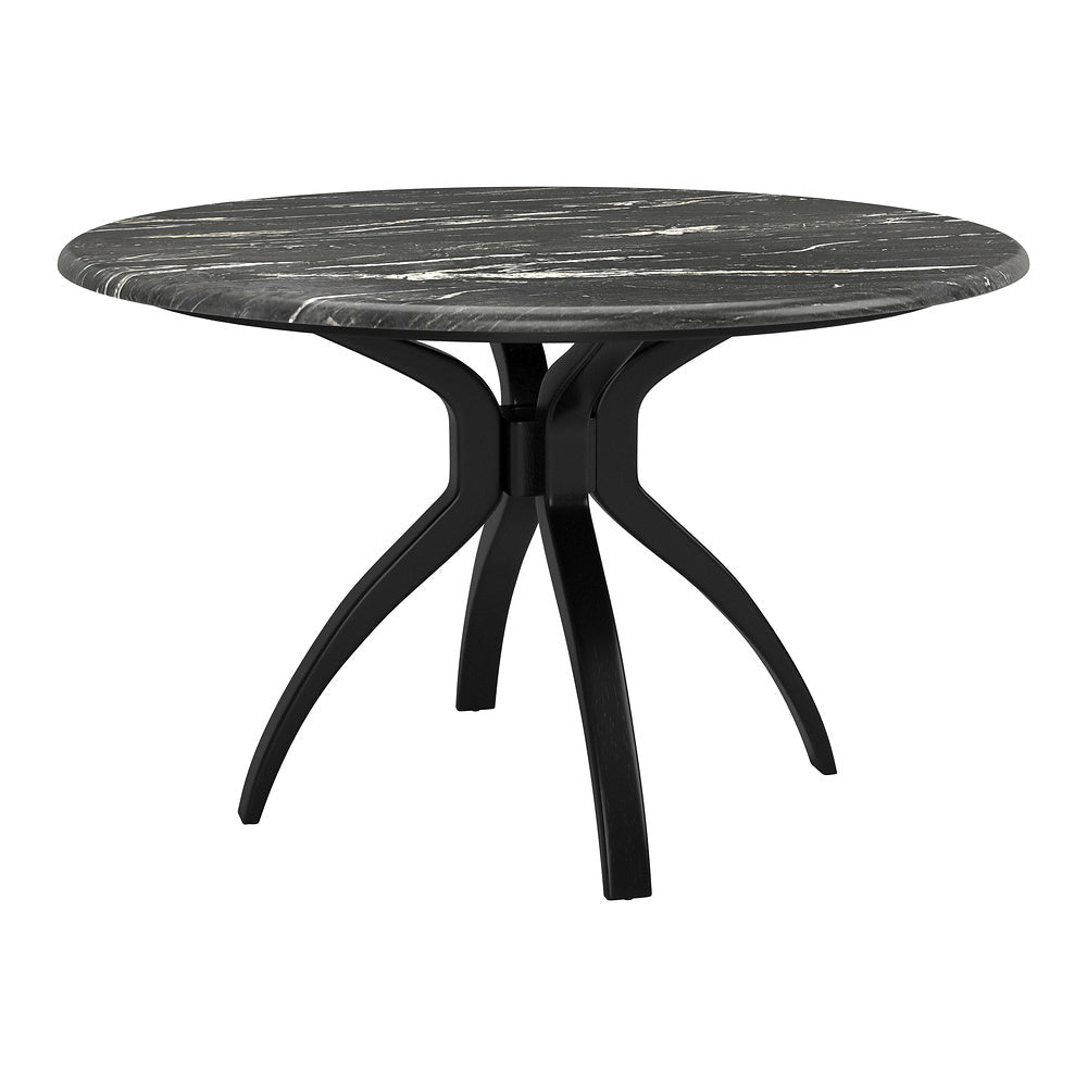 Mesa de Comedor para Bistró - ZUO SUMAY - Negro - Cubierta de Piedra HPL Símil Mármol y Estructura de Acero - 110086 - Zuo - NOGAL BEAT - Mesa Comercial Interior