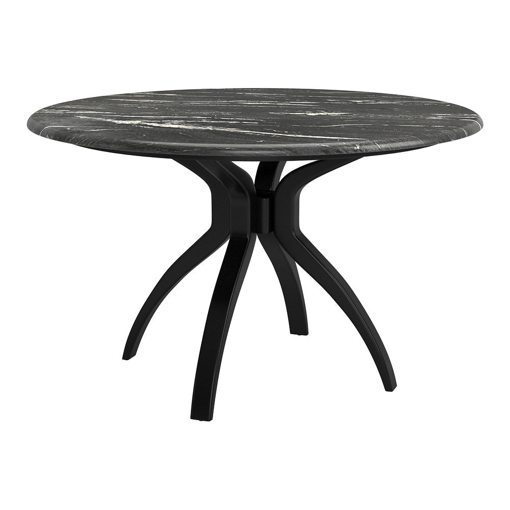 Mesa de Comedor para Bistró - ZUO SUMAY - Negro - Cubierta de Piedra HPL Símil Mármol y Estructura de Acero - 110086 - Zuo - NOGAL BEAT - Mesa Comercial Interior