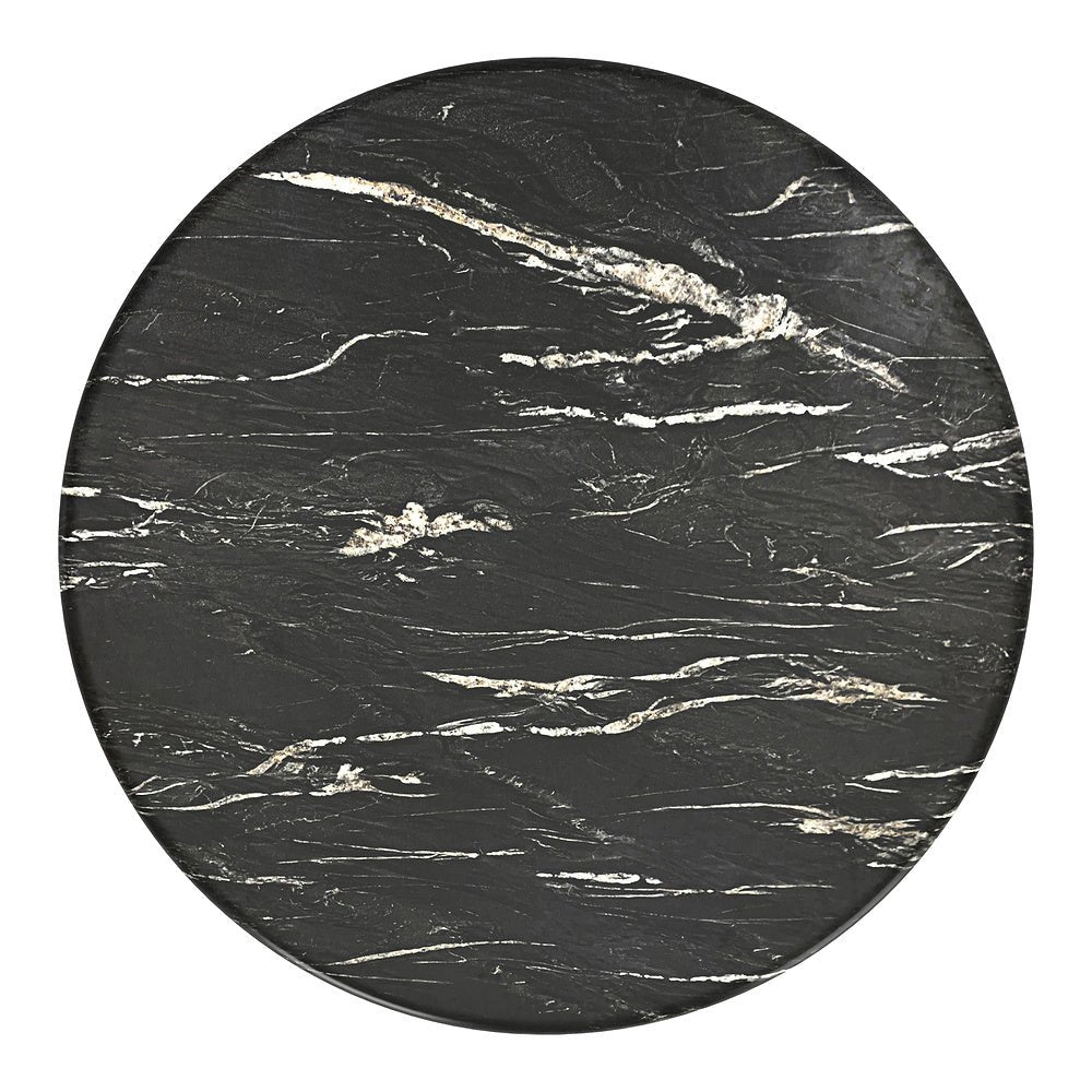 Mesa de Comedor para Bistró - ZUO SUMAY - Negro - Cubierta de Piedra HPL Símil Mármol y Estructura de Acero - 110086 - Zuo - NOGAL BEAT - Mesa Comercial Interior