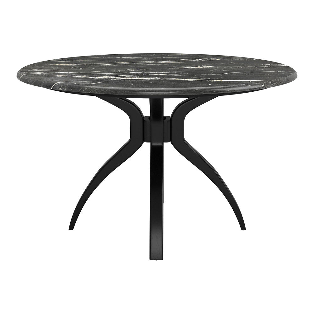 Mesa de Comedor para Bistró - ZUO SUMAY - Negro - Cubierta de Piedra HPL Símil Mármol y Estructura de Acero - 110086 - Zuo - NOGAL BEAT - Mesa Comercial Interior