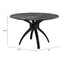 Mesa de Comedor para Bistró - ZUO SUMAY - Negro - Cubierta de Piedra HPL Símil Mármol y Estructura de Acero - 110086 - Zuo - NOGAL BEAT - Mesa Comercial Interior