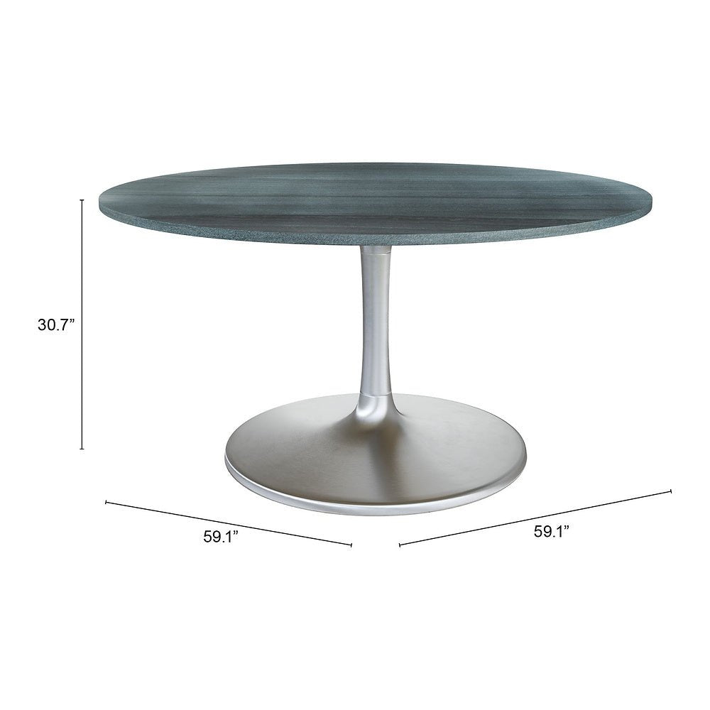 Mesa de Comedor para Cafetería - ZUO METROPOLIS - Varios Colores - Cubierta de Mármol Natural y Estructura de Hierro - 109451 - Zuo - NOGAL BEAT - Mesa Comercial Interior