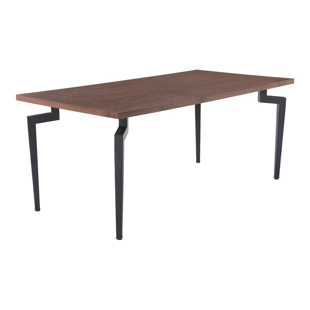Mesa de Comedor para Desayunador - ZUO KANI - Nogal - Cubierta de MDF Símil Madera y Estructura de Acero con Recubrimiento en Polvo - 110360 - Zuo - NOGAL BEAT - Mesa Comercial Interior