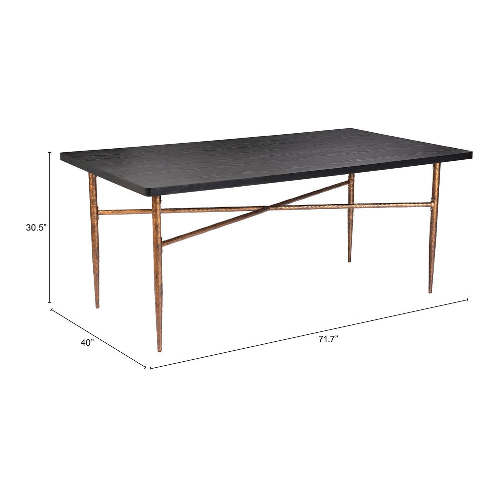 Mesa de Comedor para Desayunador - ZUO NIDA - Varios Colores - Cubierta de MDF Símil Madera y Estructura de Acero con Recubrimiento en Polvo - 109957 - Zuo - NOGAL BEAT - Mesa Comercial Interior