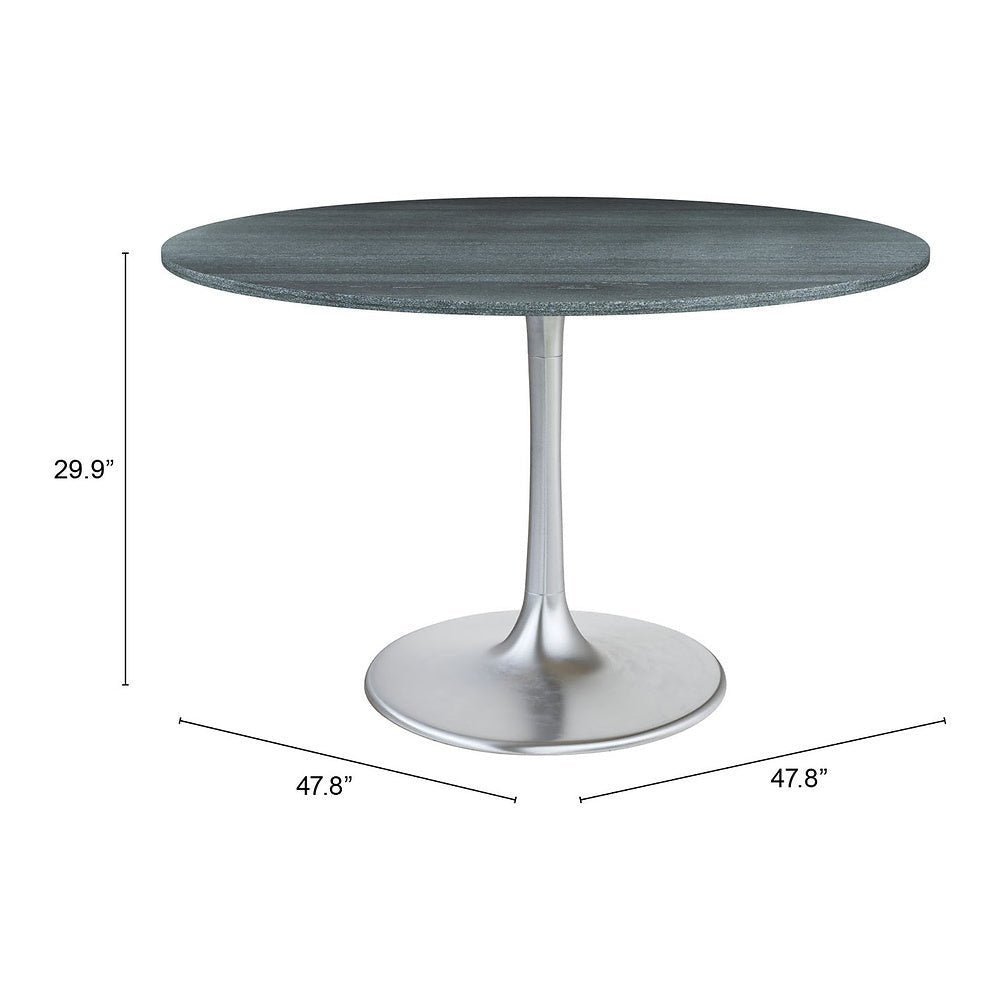 Mesa de Comedor para Food Court - ZUO METROPOLIS - Varios Colores - Cubierta de Mármol Natural y Estructura de Hierro - 109445 - Zuo - NOGAL BEAT - Mesa Comercial Interior