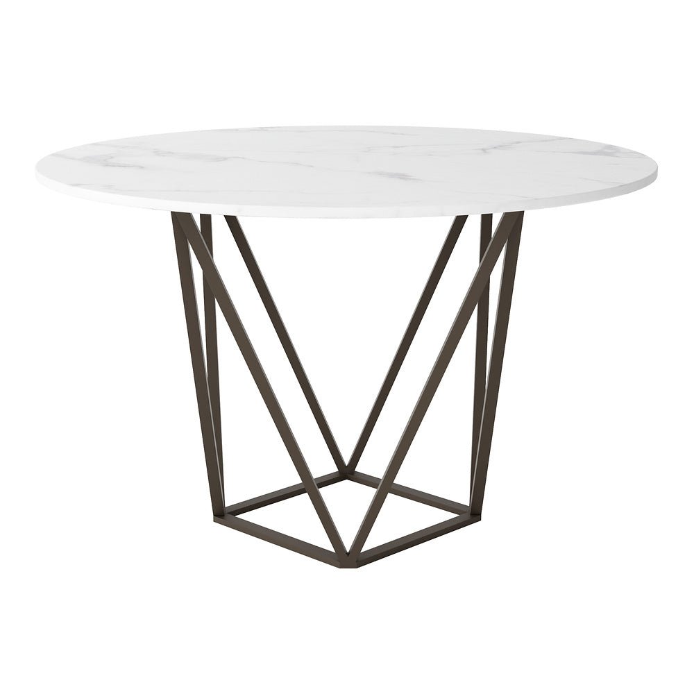 Mesa de Comedor para Food Court - ZUO TINTERN - Varios Colores - Cubierta de Piedra Compuesta Símil Mármol y Estructura de Acero con Recubrimiento en Polvo - 100715 - Zuo - NOGAL BEAT - Mesa Comercial Interior
