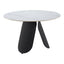 Mesa de Comedor para Food Court - ZUO TORU - Blanco - Cubierta de Piedra Sinterizada Símil Mármol y Estructura de Acero con Recubrimiento en Polvo - 110349 - Zuo - NOGAL BEAT - Mesa Comercial Interior