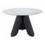 Mesa de Comedor para Food Court - ZUO TORU - Blanco - Cubierta de Piedra Sinterizada Símil Mármol y Estructura de Acero con Recubrimiento en Polvo - 110349 - Zuo - NOGAL BEAT - Mesa Comercial Interior