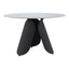 Mesa de Comedor para Food Court - ZUO TORU - Blanco - Cubierta de Piedra Sinterizada Símil Mármol y Estructura de Acero con Recubrimiento en Polvo - 110349 - Zuo - NOGAL BEAT - Mesa Comercial Interior