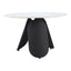 Mesa de Comedor para Food Court - ZUO TORU - Blanco - Cubierta de Piedra Sinterizada Símil Mármol y Estructura de Acero con Recubrimiento en Polvo - 110349 - Zuo - NOGAL BEAT - Mesa Comercial Interior