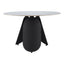 Mesa de Comedor para Food Court - ZUO TORU - Blanco - Cubierta de Piedra Sinterizada Símil Mármol y Estructura de Acero con Recubrimiento en Polvo - 110349 - Zuo - NOGAL BEAT - Mesa Comercial Interior