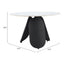 Mesa de Comedor para Food Court - ZUO TORU - Blanco - Cubierta de Piedra Sinterizada Símil Mármol y Estructura de Acero con Recubrimiento en Polvo - 110349 - Zuo - NOGAL BEAT - Mesa Comercial Interior