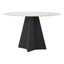 Mesa de Comedor para Hotel - ZUO IZAR - Blanco - Cubierta de Piedra Sinterizada Símil Mármol y Estructura de Acero con Recubrimiento en Polvo - 110356 - Zuo - NOGAL BEAT - Mesa Comercial Interior