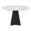 Mesa de Comedor para Hotel - ZUO IZAR - Blanco - Cubierta de Piedra Sinterizada Símil Mármol y Estructura de Acero con Recubrimiento en Polvo - 110356 - Zuo - NOGAL BEAT - Mesa Comercial Interior
