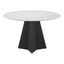 Mesa de Comedor para Hotel - ZUO IZAR - Blanco - Cubierta de Piedra Sinterizada Símil Mármol y Estructura de Acero con Recubrimiento en Polvo - 110356 - Zuo - NOGAL BEAT - Mesa Comercial Interior