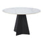 Mesa de Comedor para Hotel - ZUO IZAR - Blanco - Cubierta de Piedra Sinterizada Símil Mármol y Estructura de Acero con Recubrimiento en Polvo - 110356 - Zuo - NOGAL BEAT - Mesa Comercial Interior