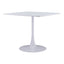 Mesa de Comedor para Salón de Eventos - ZUO MOLLY - Blanco - Cubierta de MDF Símil Madera y Estructura de Acero con Recubrimiento en Polvo - 109559 - Zuo - NOGAL BEAT - Mesa Comercial Interior