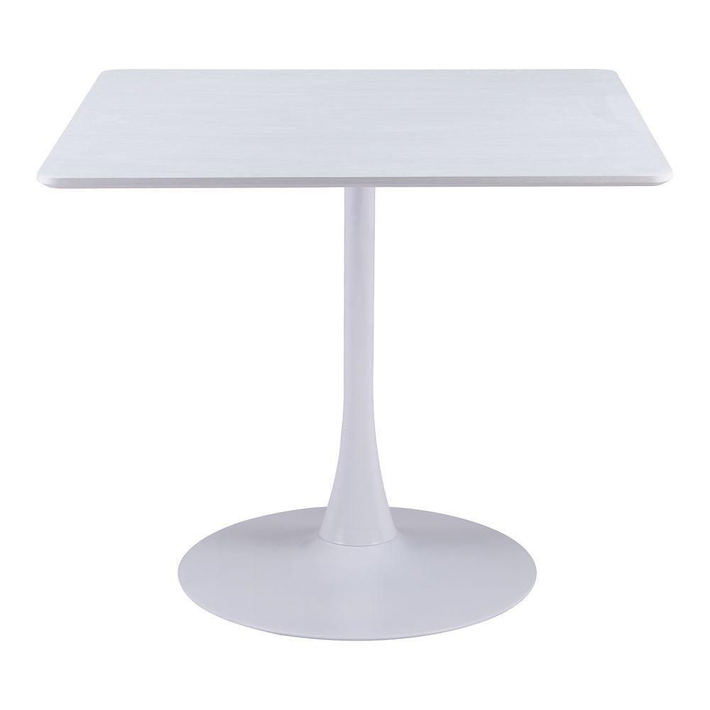 Mesa de Comedor para Salón de Eventos - ZUO MOLLY - Blanco - Cubierta de MDF Símil Madera y Estructura de Acero con Recubrimiento en Polvo - 109559 - Zuo - NOGAL BEAT - Mesa Comercial Interior