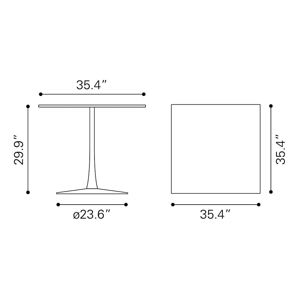 Mesa de Comedor para Salón de Eventos - ZUO MOLLY - Café - Cubierta de MDF Símil Madera y Estructura de Acero con Recubrimiento en Polvo - 101818 - Zuo - NOGAL BEAT - Mesa Comercial Interior