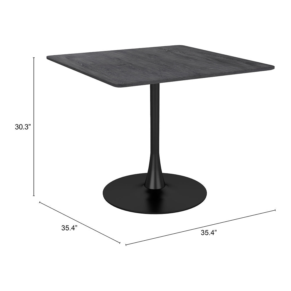 Mesa de Comedor para Salón de Eventos - ZUO MOLLY - Negro - Cubierta de MDF Símil Madera y Estructura de Acero con Recubrimiento en Polvo - 101819 - Zuo - NOGAL BEAT - Mesa Comercial Interior