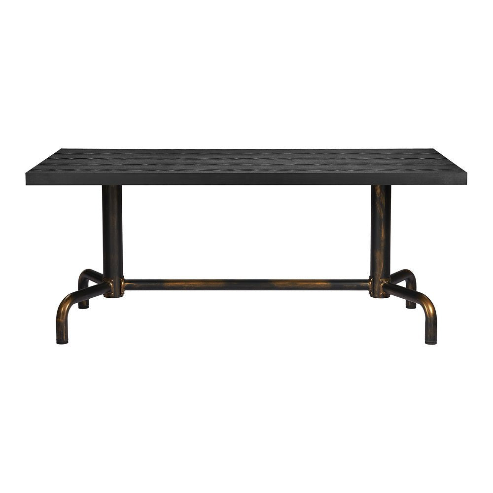 Mesa de Comedor para Salón de Eventos - ZUO NEUM - Negro - Cubierta de MDF Símil Madera y Estructura de Acero Pintado - 110022 - Zuo - NOGAL BEAT - Mesa Comercial Interior