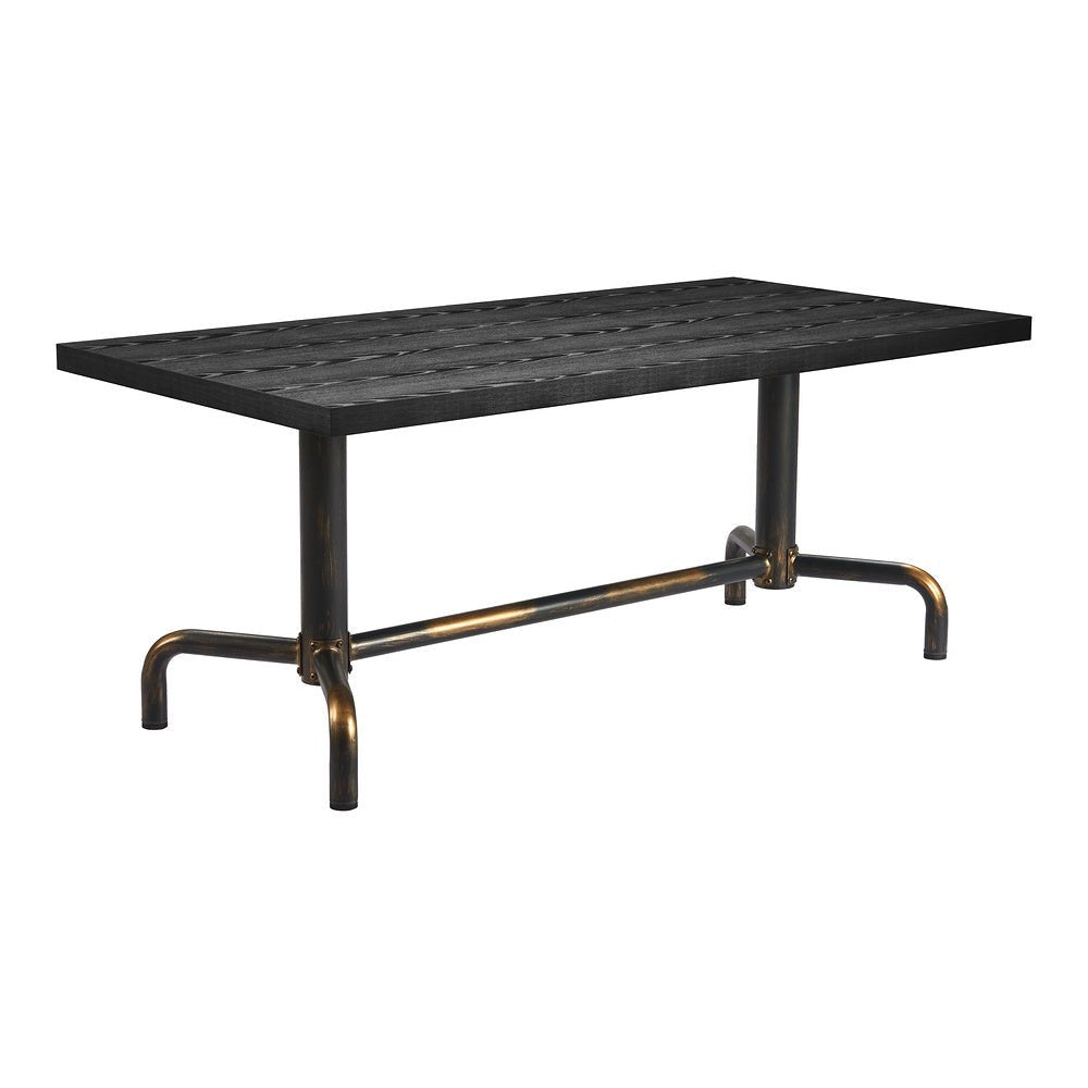 Mesa de Comedor para Salón de Eventos - ZUO NEUM - Negro - Cubierta de MDF Símil Madera y Estructura de Acero Pintado - 110022 - Zuo - NOGAL BEAT - Mesa Comercial Interior
