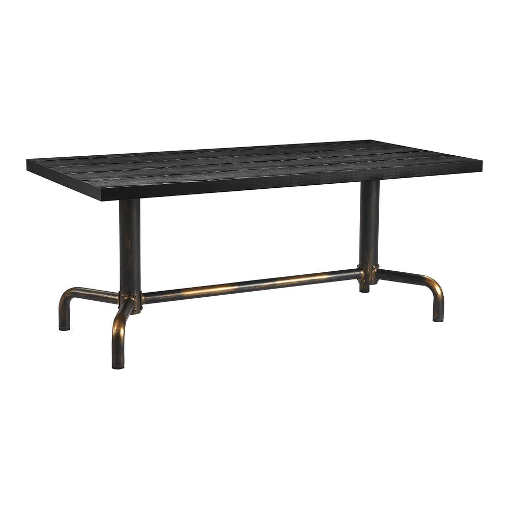 Mesa de Comedor para Salón de Eventos - ZUO NEUM - Negro - Cubierta de MDF Símil Madera y Estructura de Acero Pintado - 110022 - Zuo - NOGAL BEAT - Mesa Comercial Interior