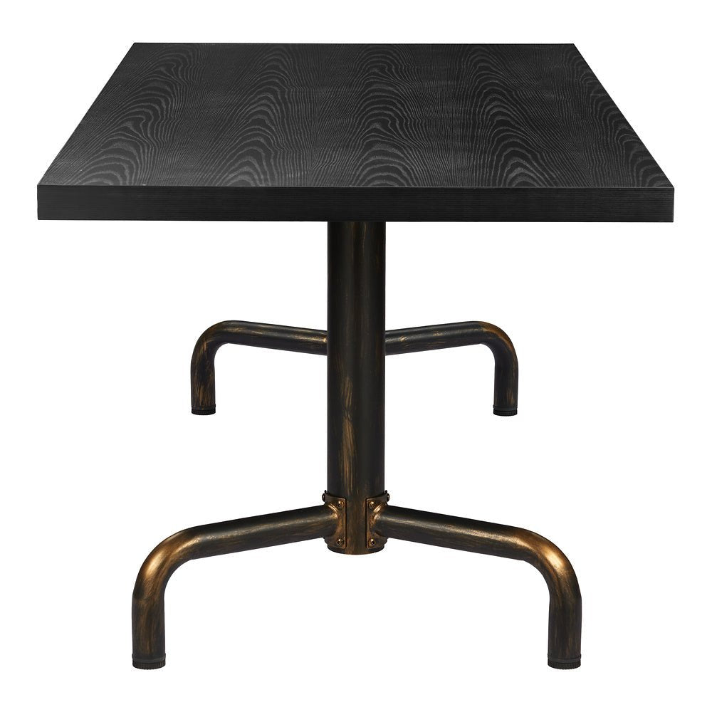 Mesa de Comedor para Salón de Eventos - ZUO NEUM - Negro - Cubierta de MDF Símil Madera y Estructura de Acero Pintado - 110022 - Zuo - NOGAL BEAT - Mesa Comercial Interior