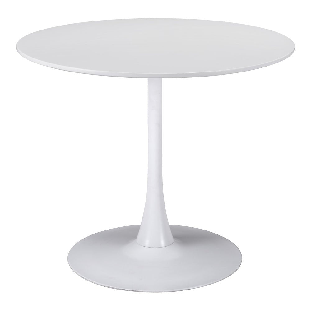 Mesa de Comedor para Salón de Eventos - ZUO OPUS - Blanco - Cubierta de MDF Pintado y Estructura de Acero con Recubrimiento en Polvo - 101566 - Zuo - NOGAL BEAT - Mesa Comercial Interior