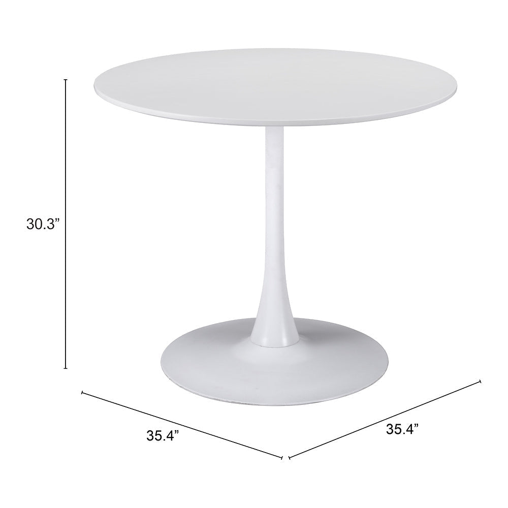 Mesa de Comedor para Salón de Eventos - ZUO OPUS - Blanco - Cubierta de MDF Pintado y Estructura de Acero con Recubrimiento en Polvo - 101566 - Zuo - NOGAL BEAT - Mesa Comercial Interior