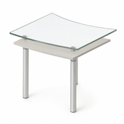 Mesa de Extensión para Oficina Ejecutiva - GEBESA CONTEMPO - Frente 82 cm - Cristal de 9 mm - GCC842060 - GEBESA - NOGAL BEAT - Escritorio de Oficina