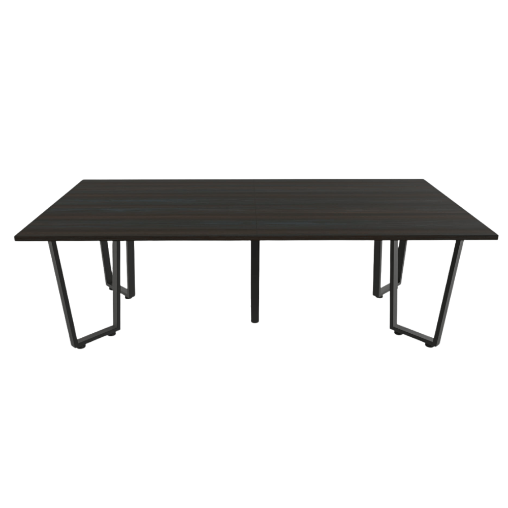Mesa de juntas Ofik Vasari 882 en melamina y acero con grommet y canaleta para 8 personas
