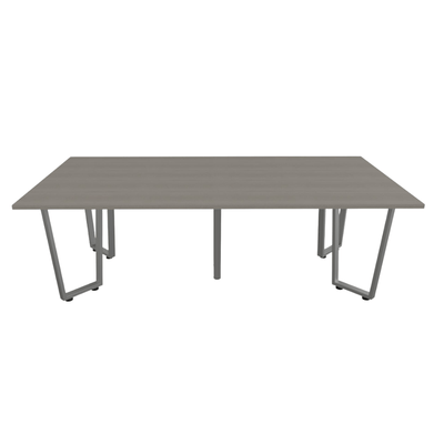 Mesa de juntas Ofik Vasari 882 en melamina y acero con grommet y canaleta para 8 personas